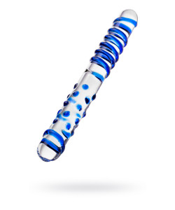 912087 ДВУСТОРОННИЙ ФАЛЛОИМИТАТОР SEXUS GLASS, СТКЕКЛО, ПРОЗРАЧНЫЙ, 22СМ