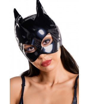 ХИТ 955020 МАСКА КОШКИ GLOSSY ANN ИЗ МАТЕРИАЛА WETLOOK, ЧЕРНЫЙ, OS