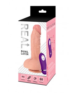 RPDV10006 Реалистичный фаллоимитатор REAL Dual Layer с вибрацией пультом управления, dual PVC, 21,5х4,6 см. RPDV10006 Реалистичный фаллоимитатор REAL Dual Layer с вибрацией пультом управления, dual PVC, 21,5х4,6 см.