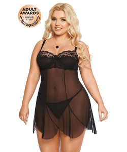 189519 НОЧНАЯ СОРОЧКА И СТРИНГИ SOFTLINE COLLECTION CARLA, ЧЕРНЫЙ, XXL 189519 НОЧНАЯ СОРОЧКА И СТРИНГИ SOFTLINE COLLECTION CARLA, ЧЕРНЫЙ, XXL