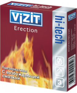 Презервативы VIZIT Hi-tech Erection С возбуждающей смазкой 3 шт