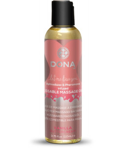 JO40538 Вкусовое массажное масло с феромонами и ароматом "Ванильный крем" DONA Kissable Massage Oil Vanilla