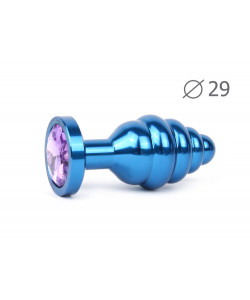 Втулка анальная BLUE PLUG SMALL (синяя), L 71 мм D 29 мм, вес 60г, цвет кристалла светло-фиолетовый арт. ABL-15-S