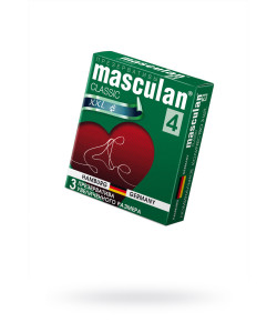 303 ПРЕЗЕРВАТИВЫ MASCULAN, СLASSIC 4, XXL, ЛАТЕКС, УВЕЛИЧЕННОГО РАЗМЕРА, РОЗОВЫЙ, 20 СМ, 5,5 СМ, 3 ШТ.